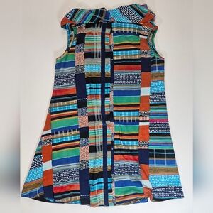 Parsley & Sage Blouse Womens Small Multicolor Abstract Art To Wear Hippie Style‎